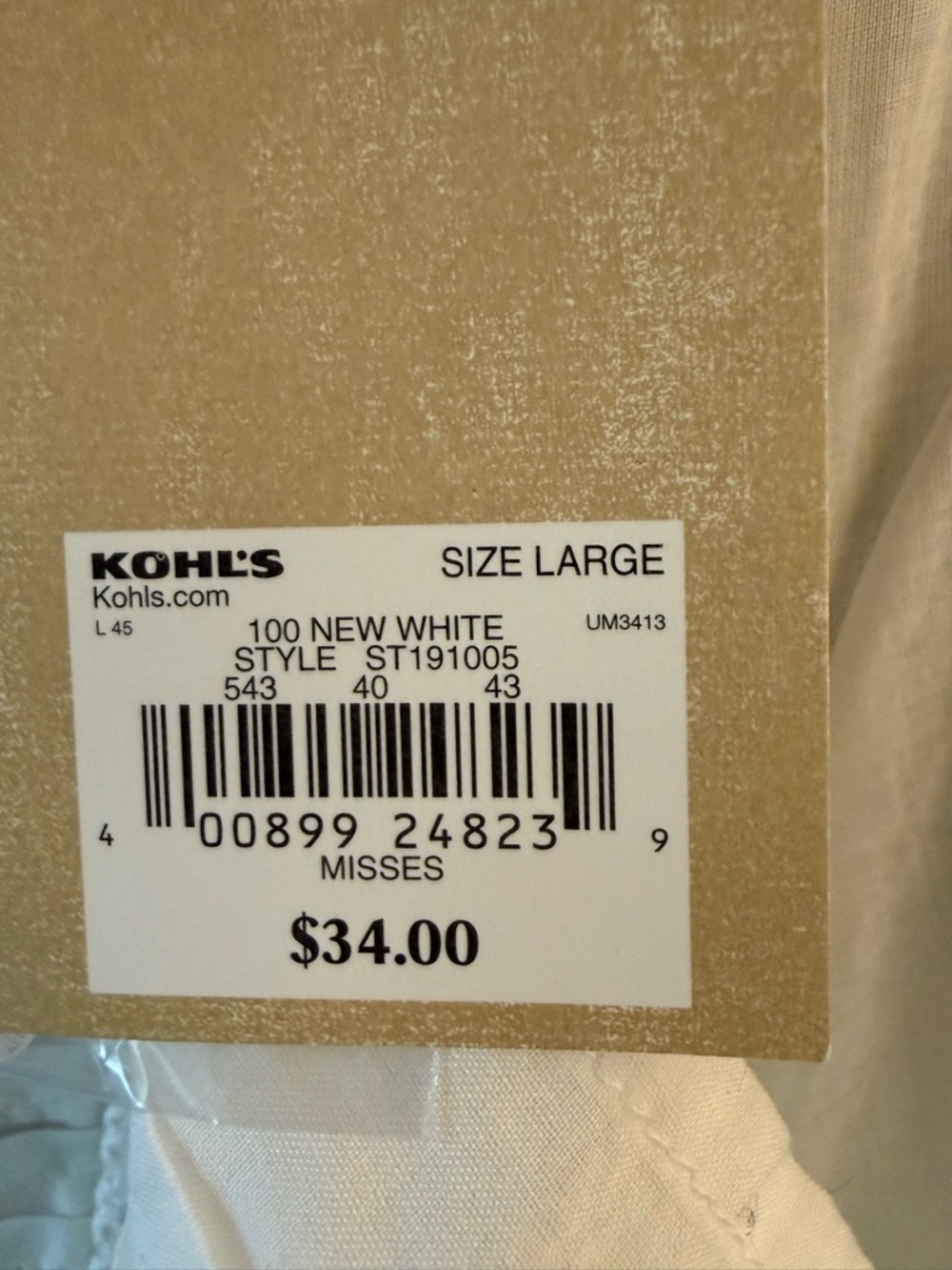 Sonoma Women’s White Cotton Button Front Blouse Size L NEW - Picture 4 of 14